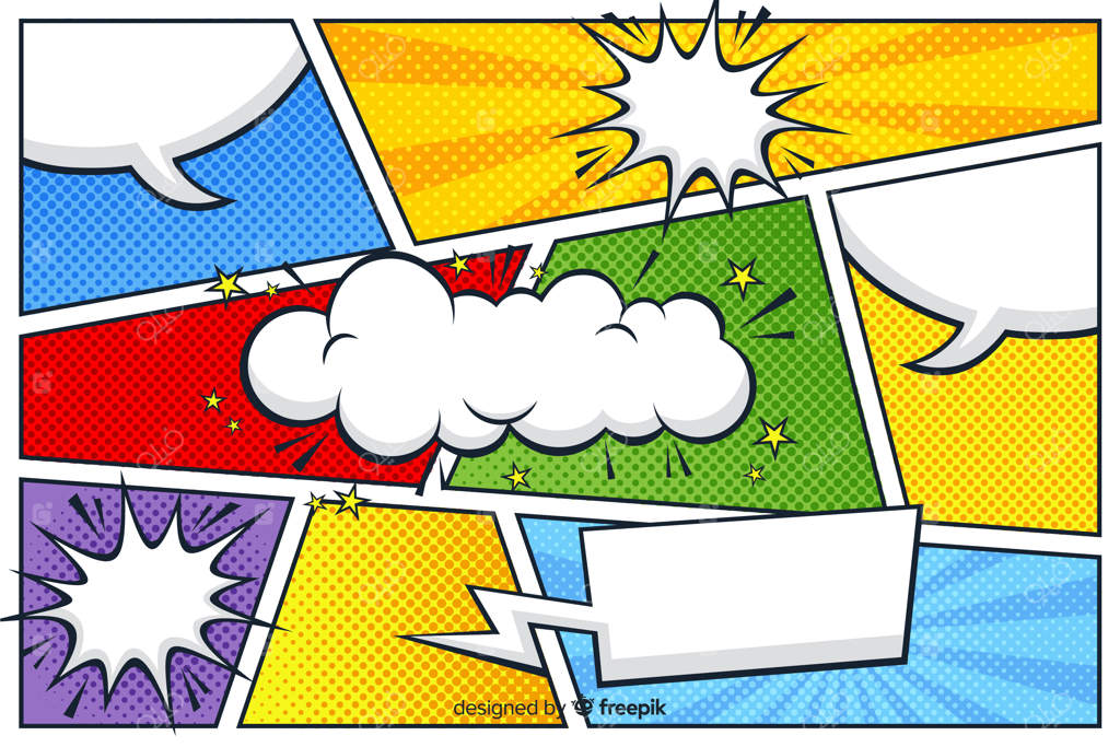 پس‌زمینه کمیک با نیم‌سایه‌های رنگی