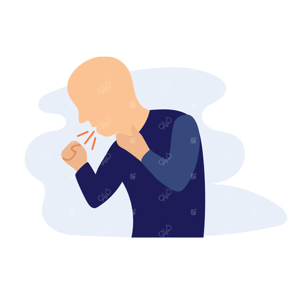 تصویر کلیپ آرت آواتار وکتوری نماد سرفه