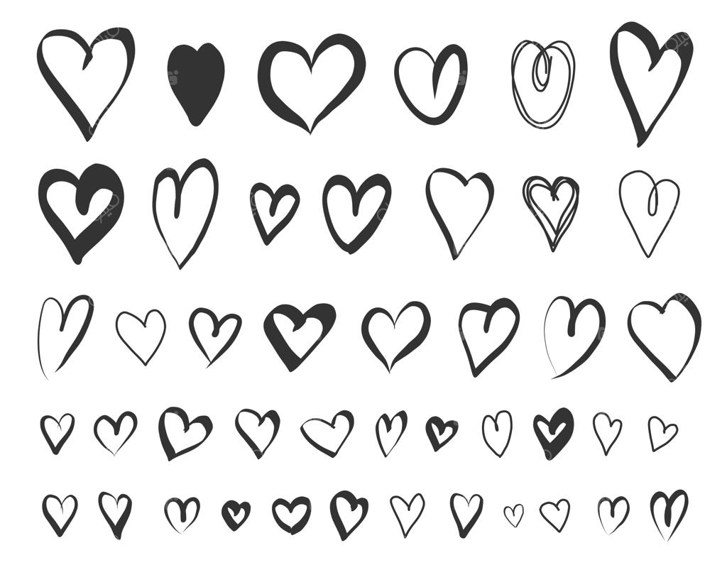 مجموعه وکتور قلب‌های طرح دستی
