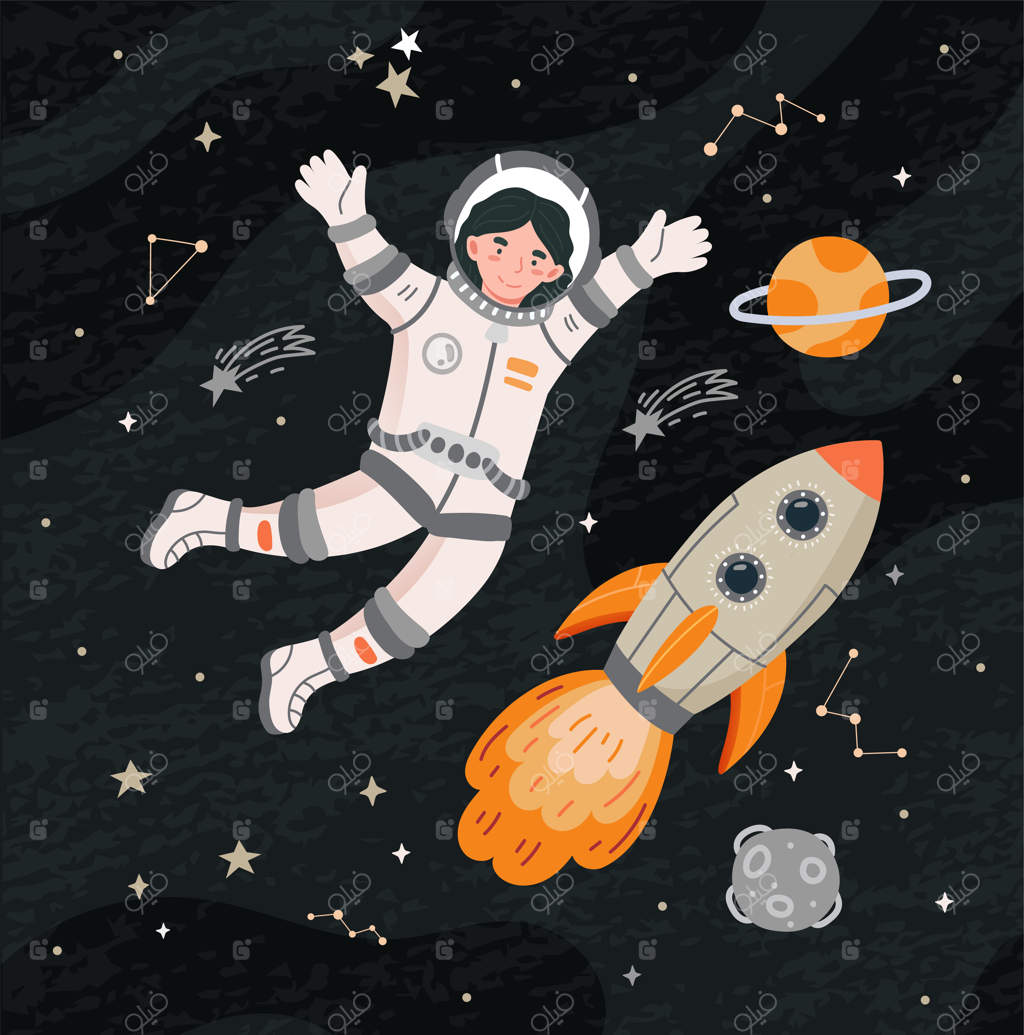 فضانورد خوشحال در فضا