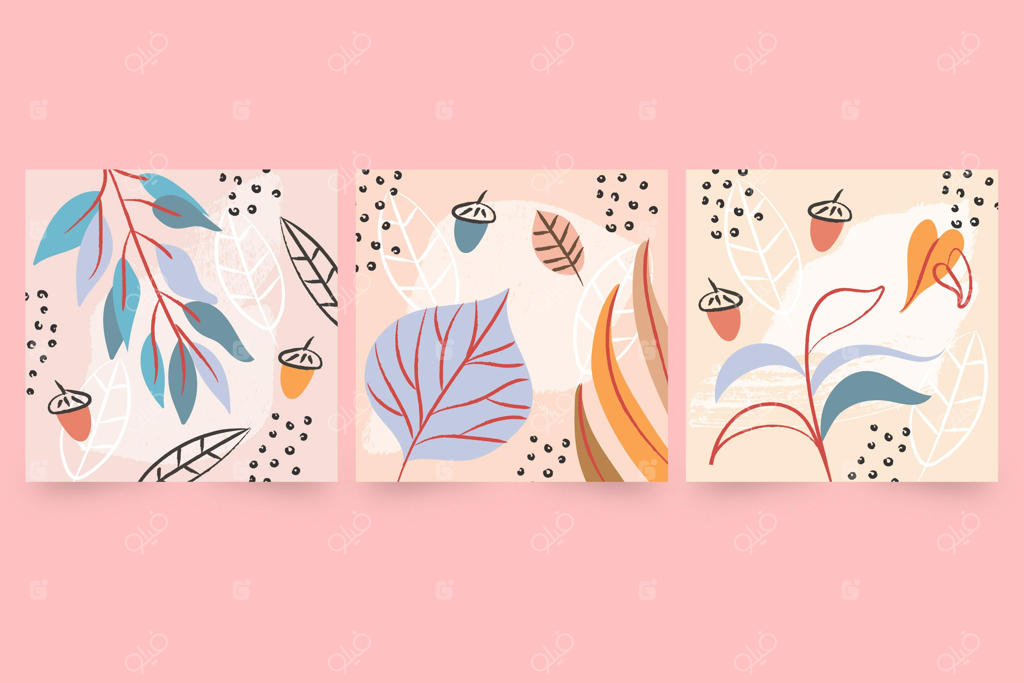 مجموعه کارت‌های پاییزی با آبرنگ