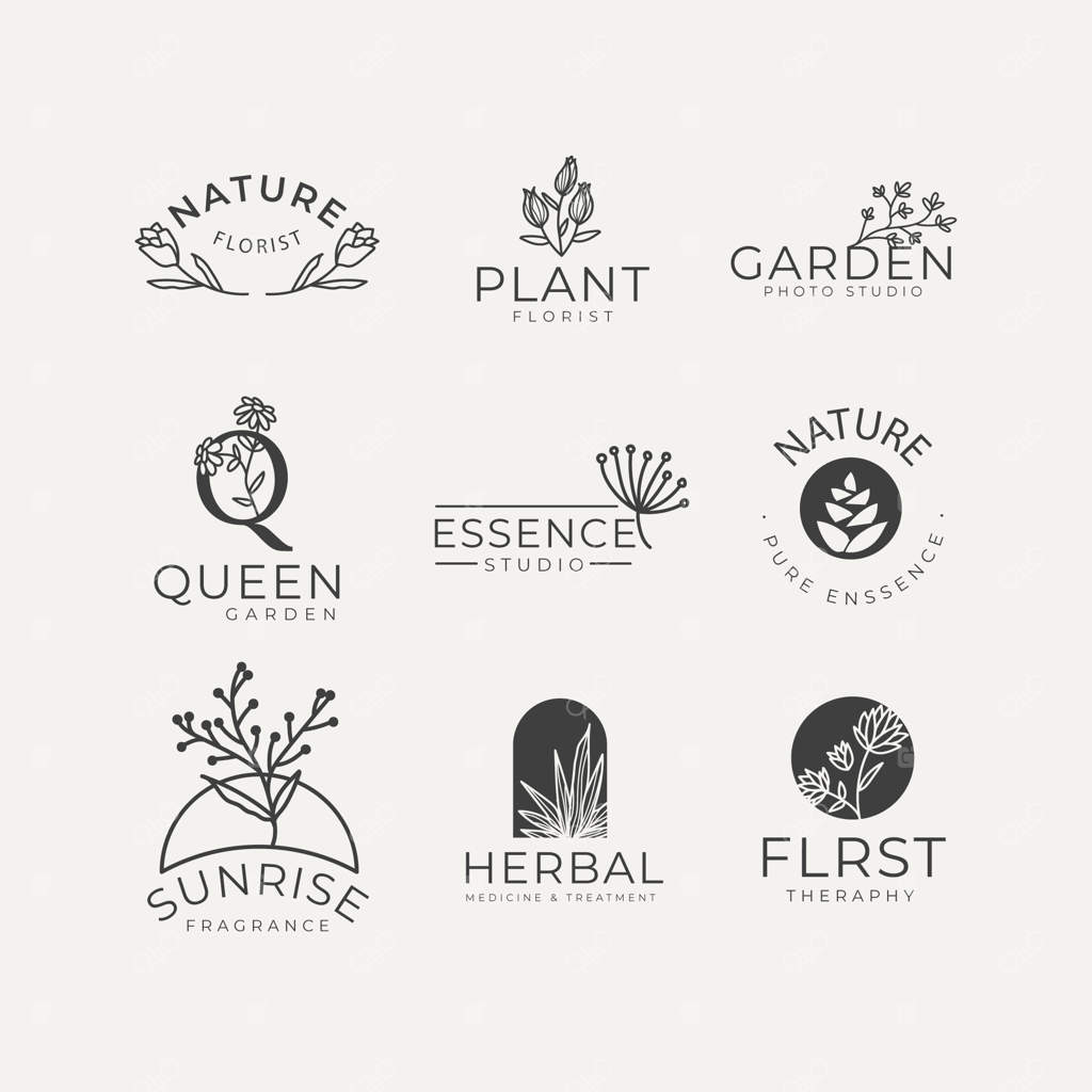 پک لوگوی تجاری طبیعی به سبک مینیمال