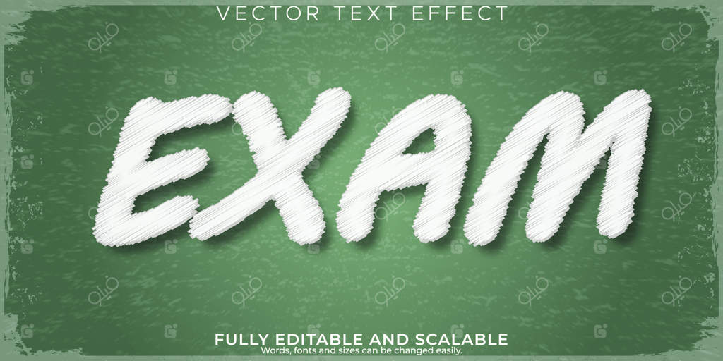 افکت متن گچی مدرسه قابل ویرایش، سبک متن معلم و یادگیری امتحان