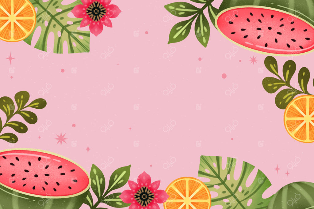 زمینه تابستانی با آبرنگ