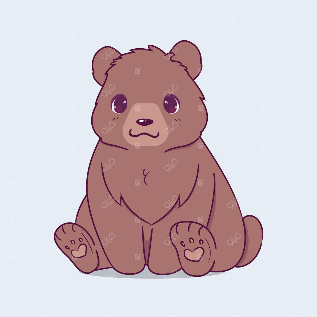 شخصیت کارتونی خرس بامزه با طراحی دستی