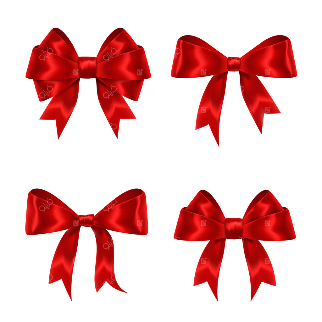 مجموعه‌ای از پاپیون‌های قرمز هدیه