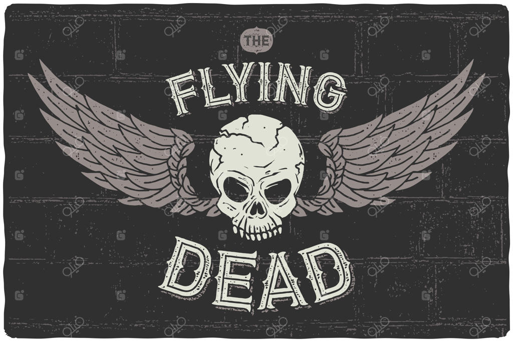 تصویر جمجمه با بال‌ها