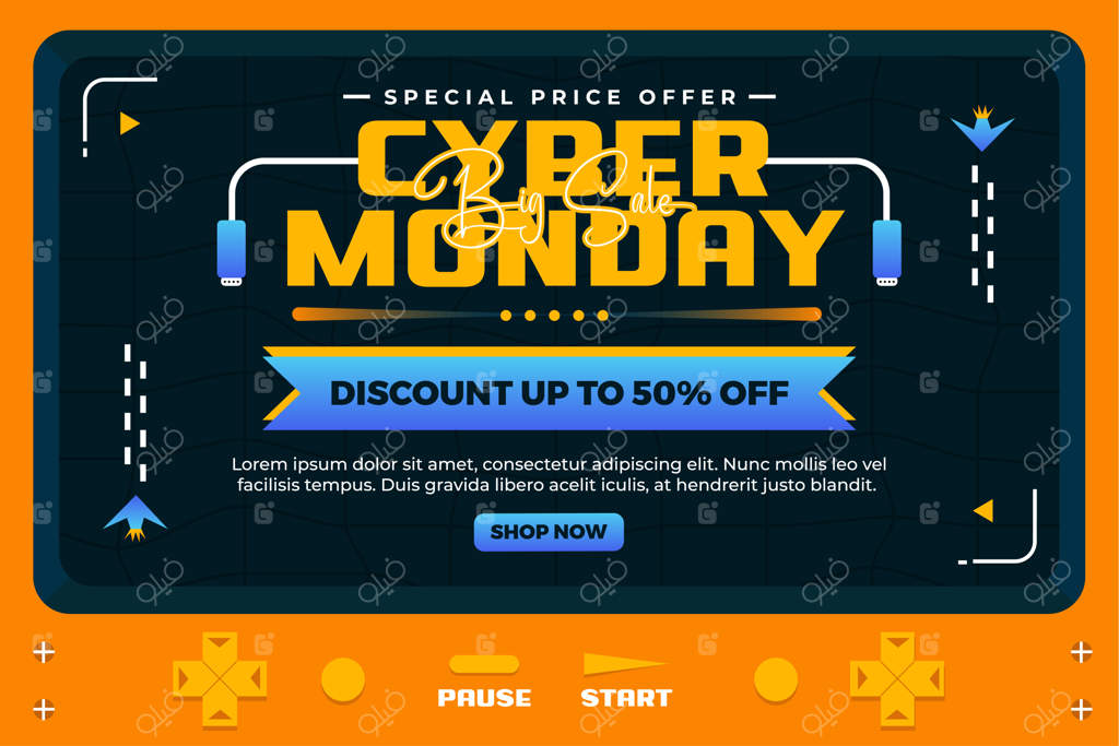 قالب طراحی پس‌زمینه برای سایبر ماندی