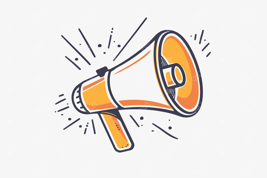 تصویر کارتونی یک بلندگو با حرف "P" روی آن