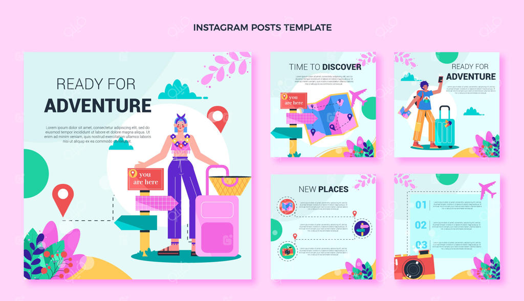 قالب پست اینستاگرام برای سفرهای اقتصادی