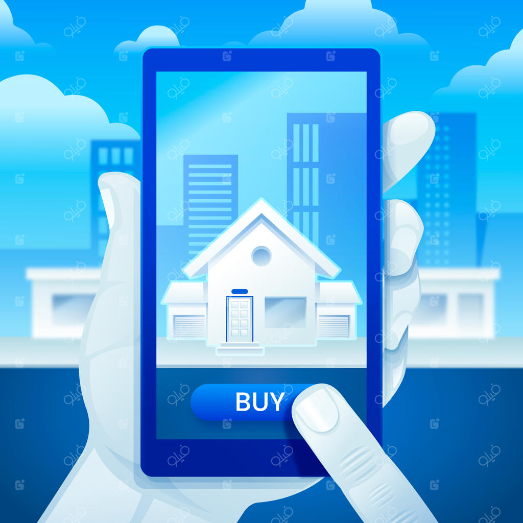 تصویرسازی املاک با گرادیان رنگ