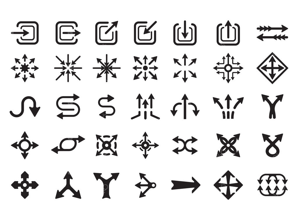 مجموعه کامل آیکون‌های جهت و پیکان، ایده‌آل برای وب، اپلیکیشن و رابط‌های کاربری