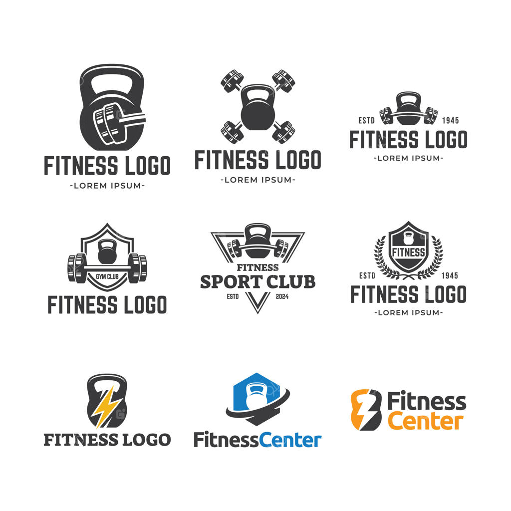 مجموعه طراحی لوگو تناسب اندام.