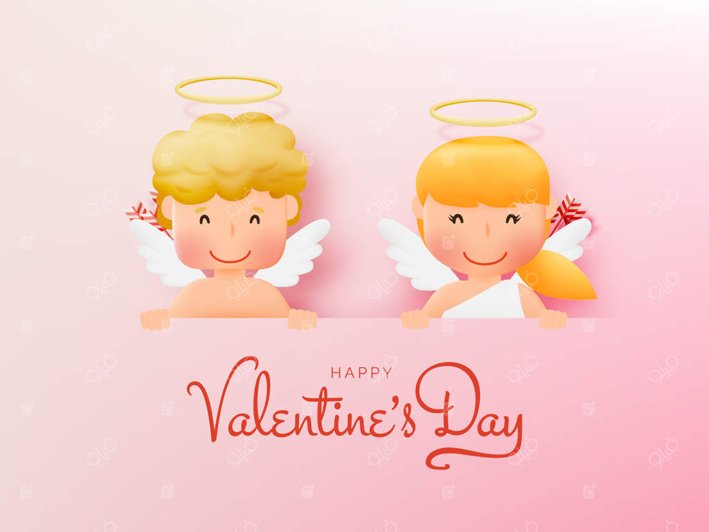 روز ولنتاین مبارک با طرحی جذاب از کوپید و هنر سه‌بعدی