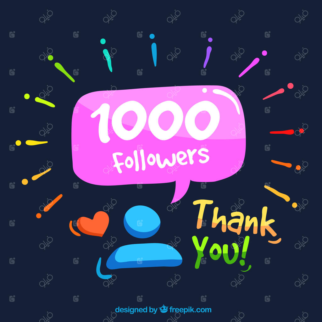 پس‌زمینه با حباب گفتار و هزار دنبال‌کننده