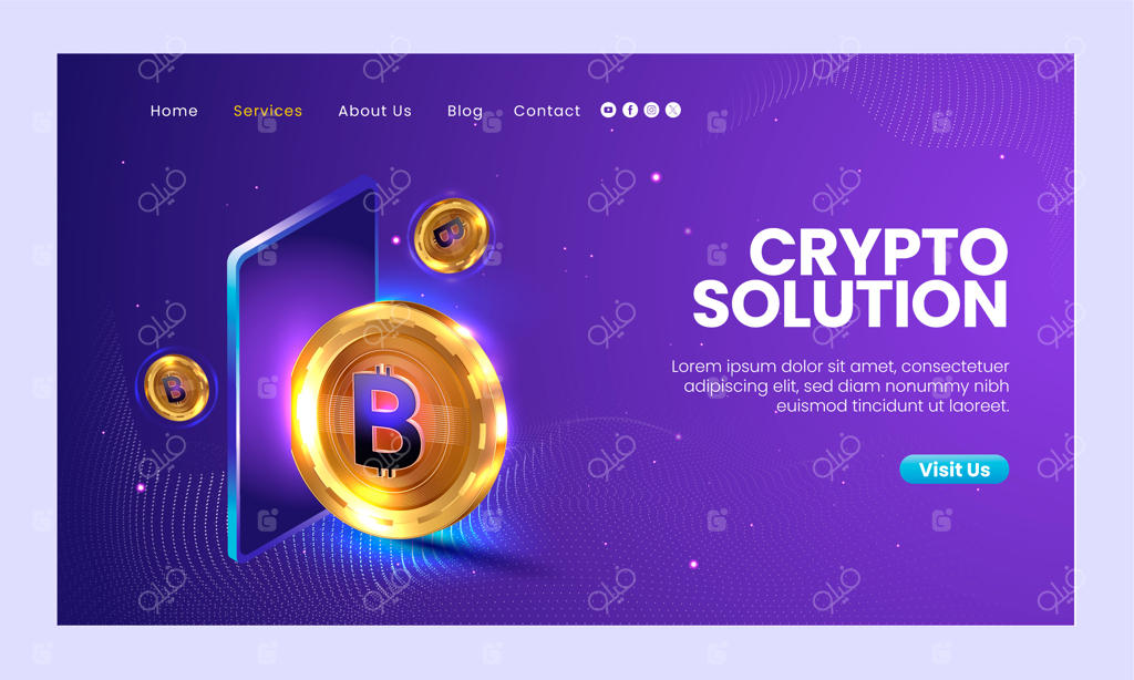 قالب صفحه فرود واقعی برای ارز دیجیتال