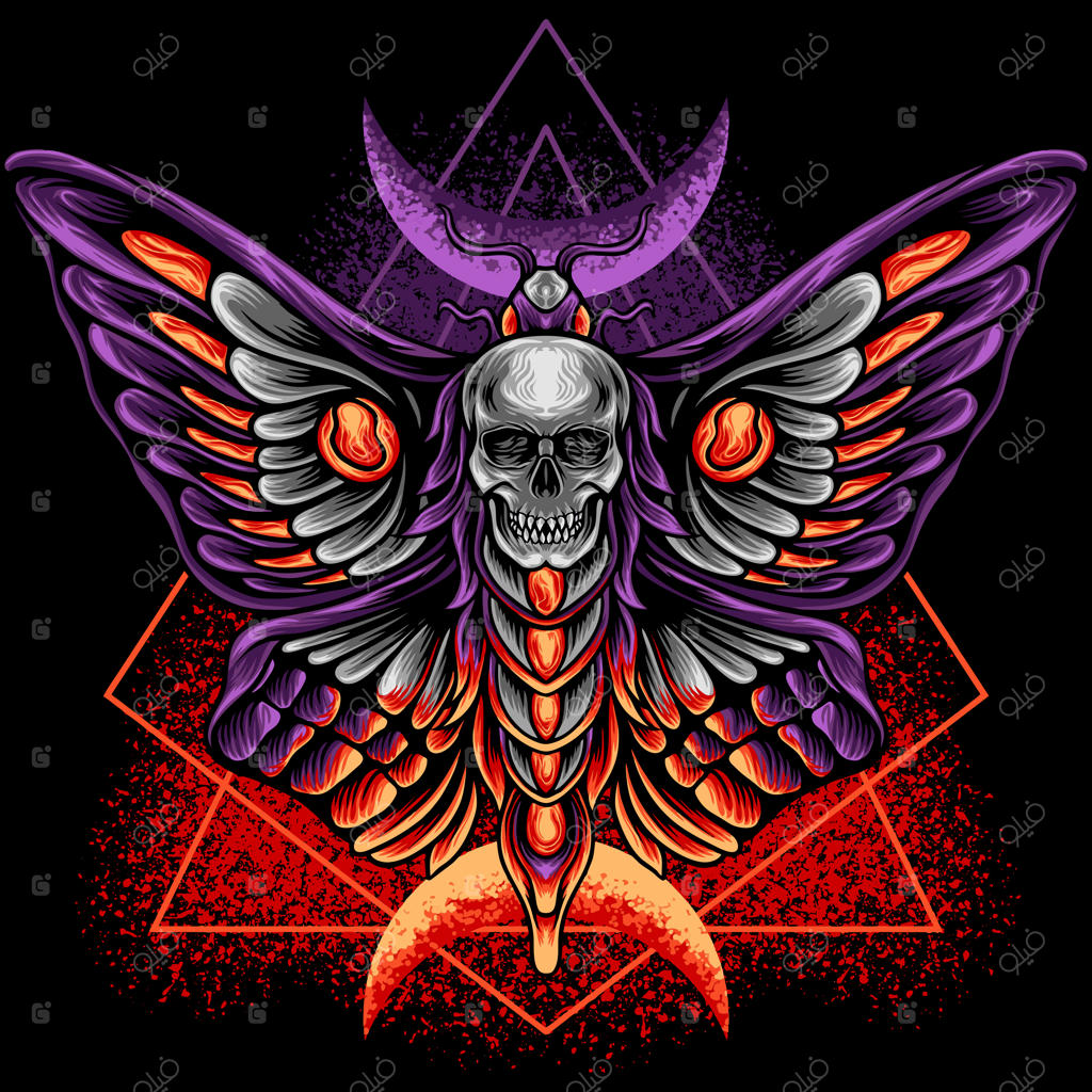 پروانه‌ای با سر اسکلت