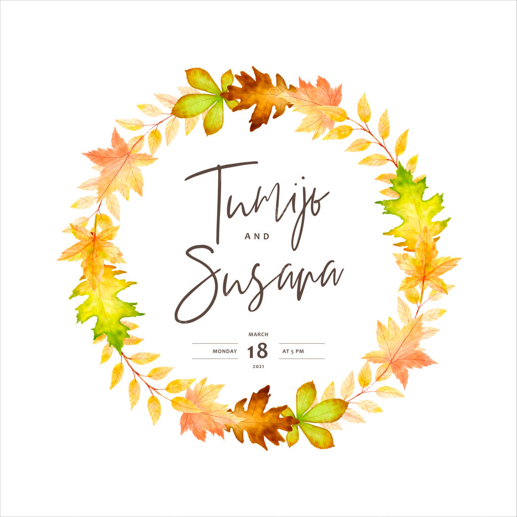 الگوی کارت دعوت عروسی پاییزی شیک