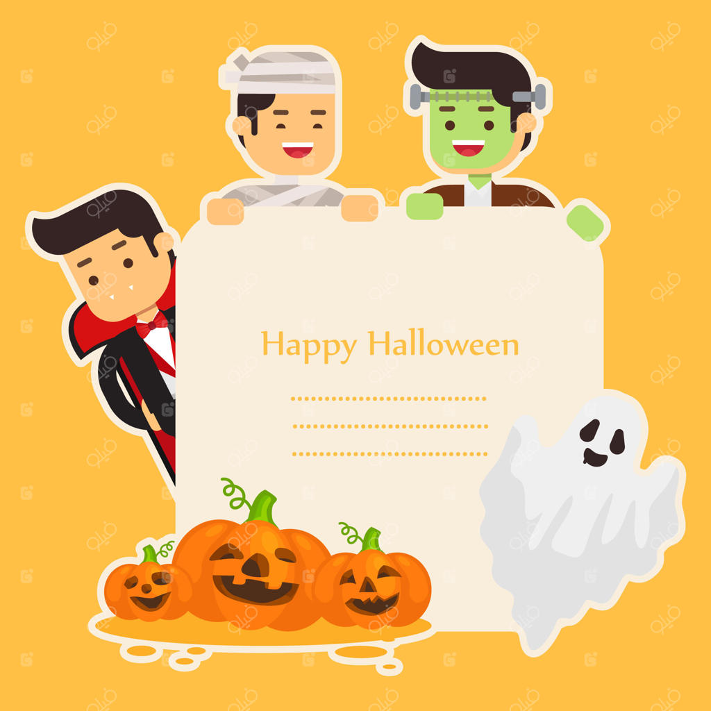 پس‌زمینه هالووین با لباس‌های بامزه