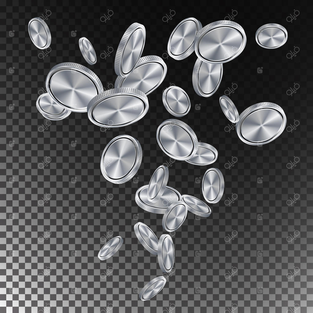 سکه‌های نقره‌ای که می‌ریزند