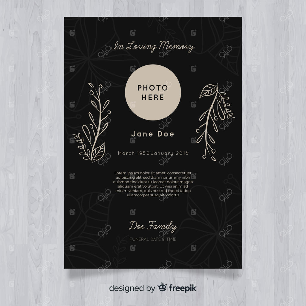 قالب کارت ترحیم