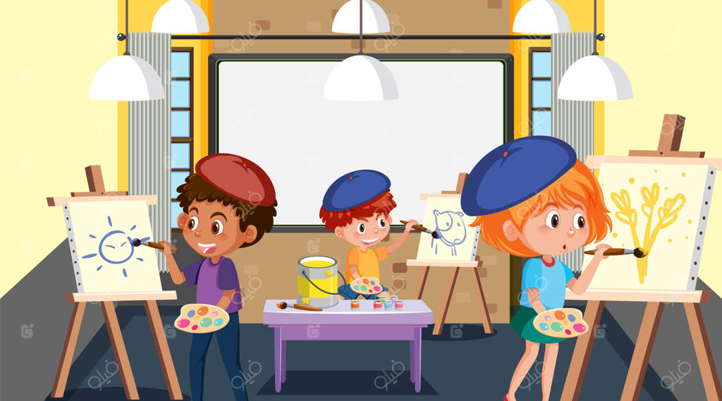 کلاس هنر مدرسه با حضور دانش‌آموزان