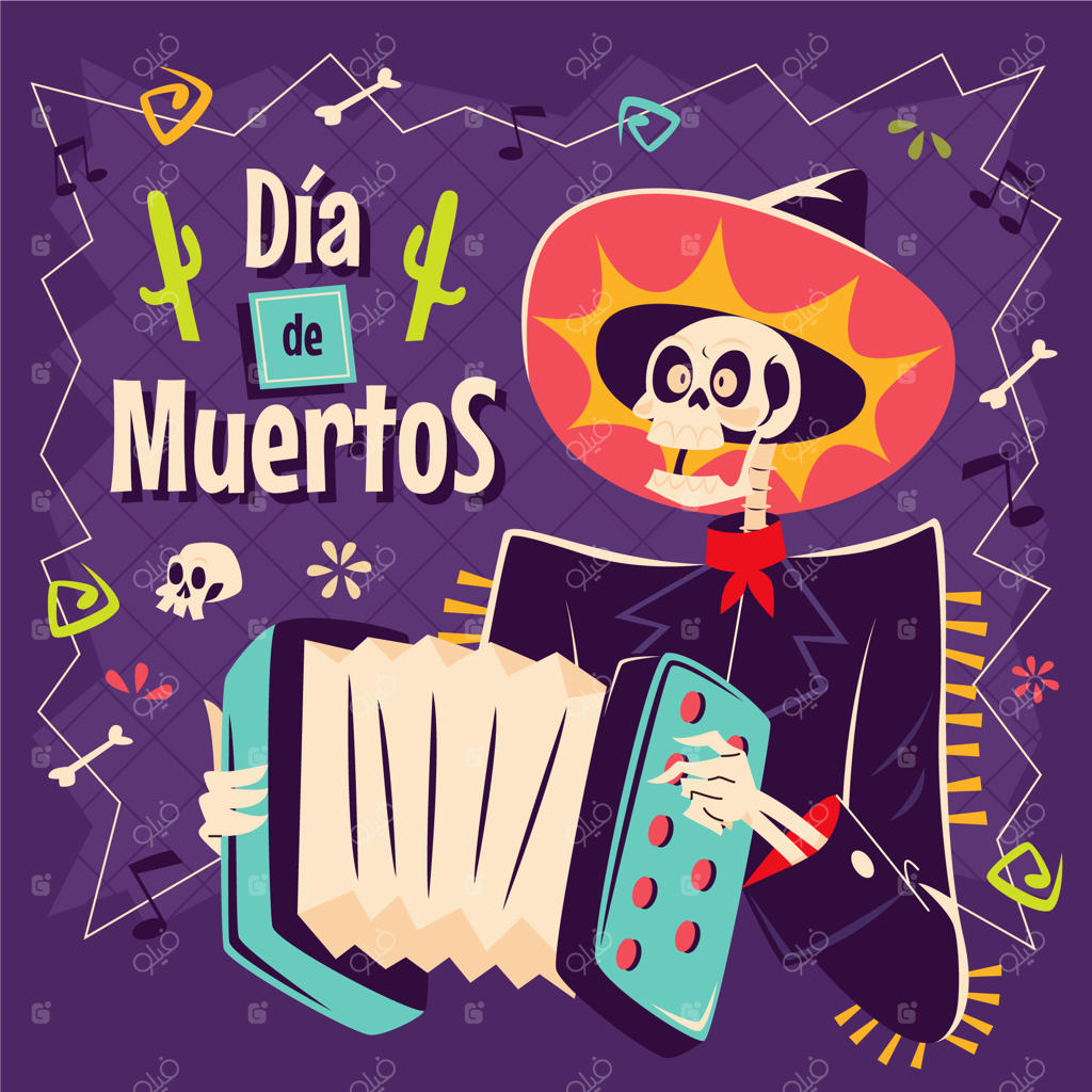 تصویرسازی تخت برای جشن روز مردگان