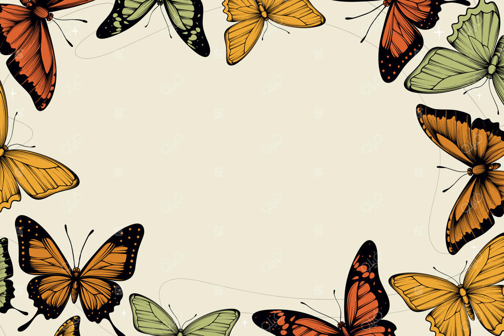 کاغذ دیواری پروانه زیبا