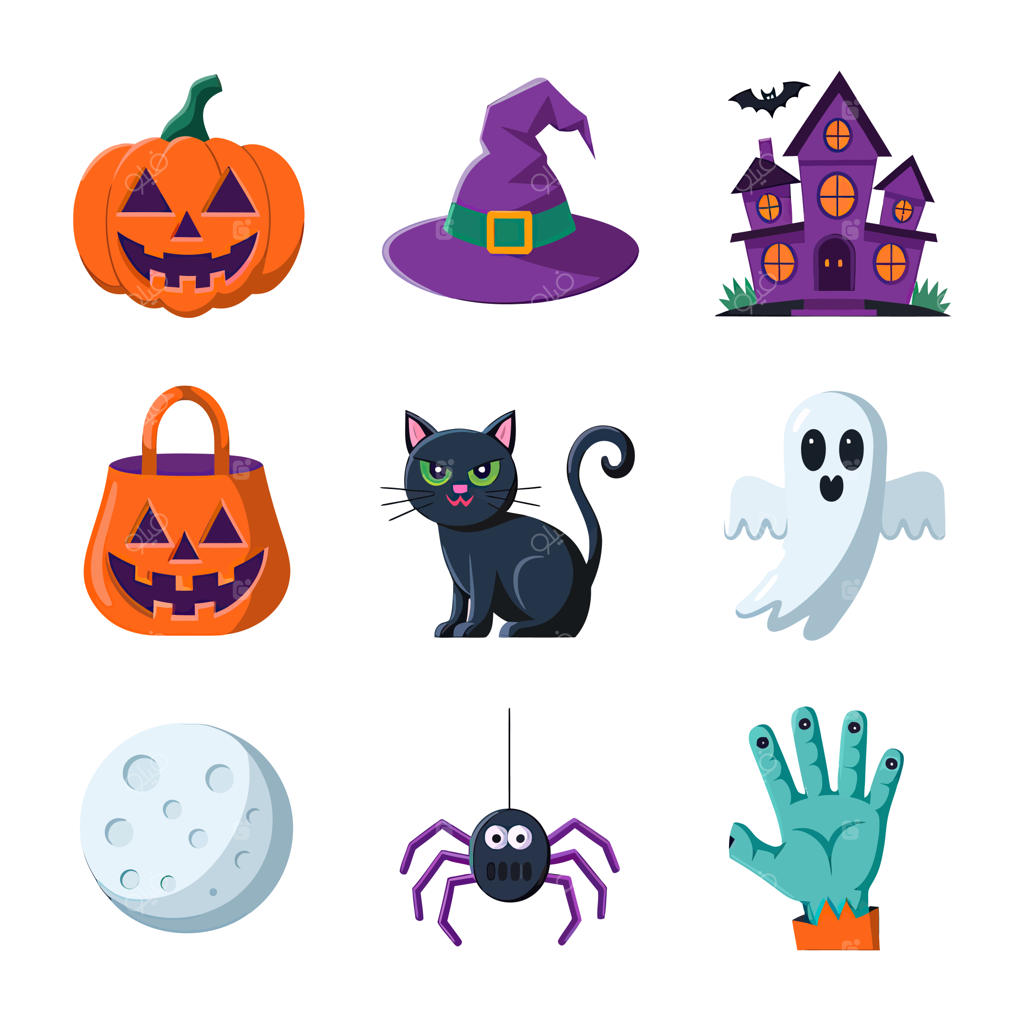 تصویرسازی وکتور دوبعدی طرح تیشرت هالووین با کاراکتر روح و شمع داخل کدو تنبل حکاکی‌شده