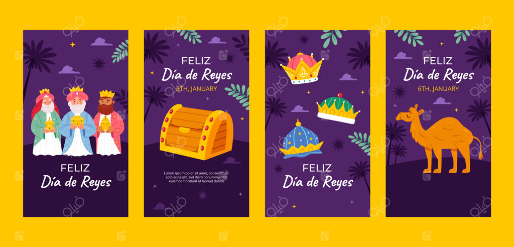 مجموعه استوری‌های اینستاگرام سه پادشاهان با طراحی تخت