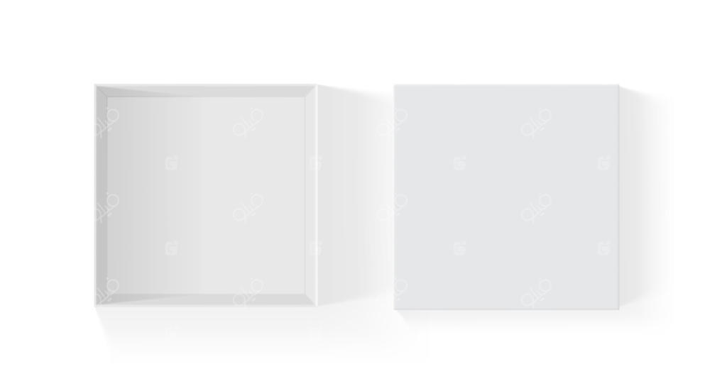 جعبه کاغذی سفید باز از نزدیک