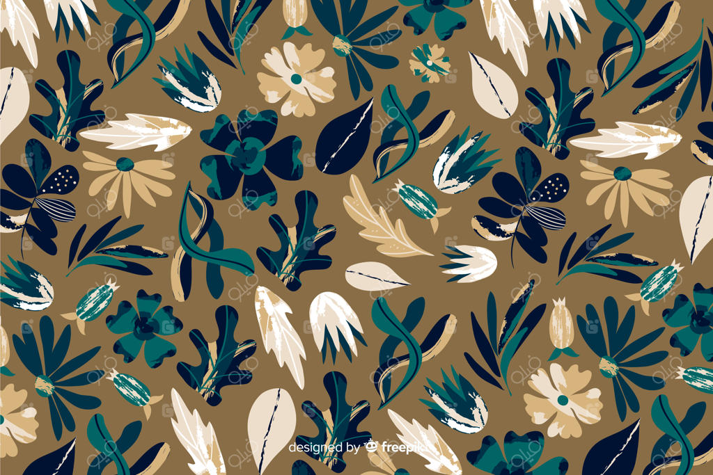 طرح باتیک برای پس‌زمینه گل‌دار