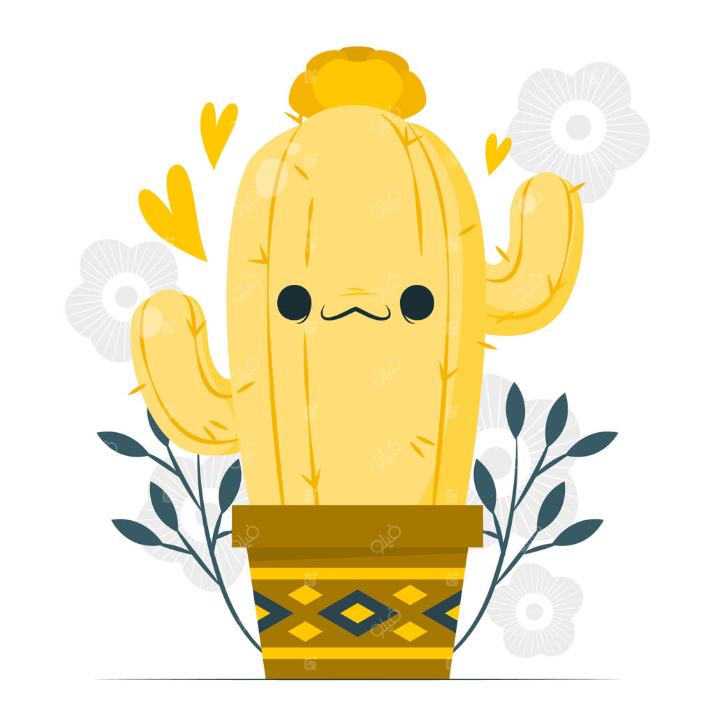 تصویرسازی مفهومی کاکتوس بامزه