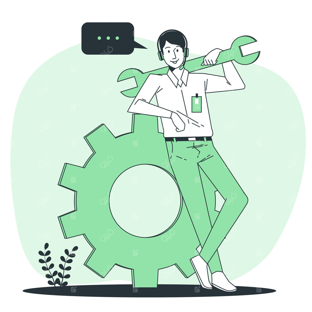 تصویرسازی مفهوم پشتیبانی فنی