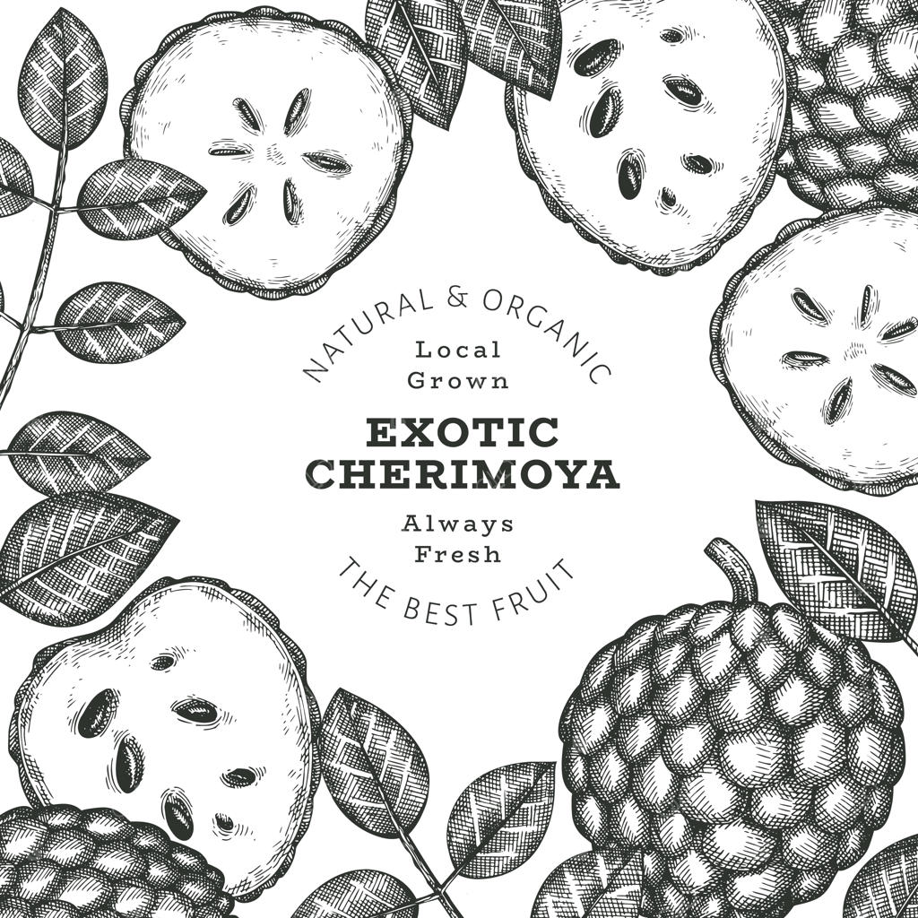 قالب برچسب چاپ دستی میوه چری‌مویا