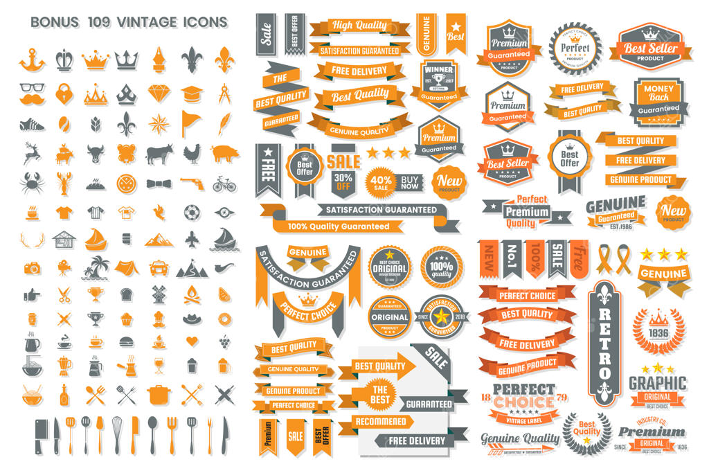 لوگوی وینتیج و رترو برای بنر