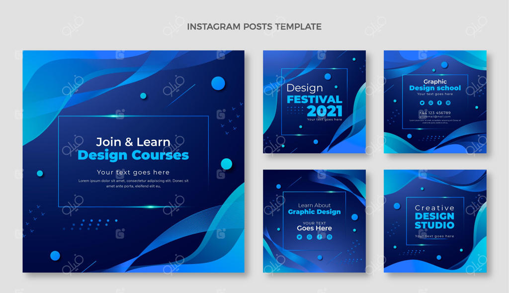 پست اینستاگرام تکنولوژی انتزاعی و گرادیانی جذاب