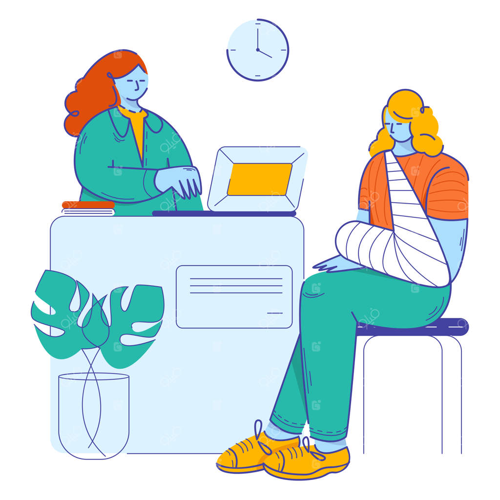 فرد دچار شکستگی به ارتوپد مراجعه می‌کند