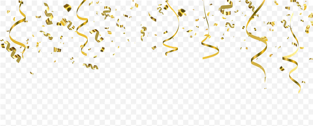 پترن پس‌زمینه جشن با روبان‌های طلایی کاغذ رنگی.