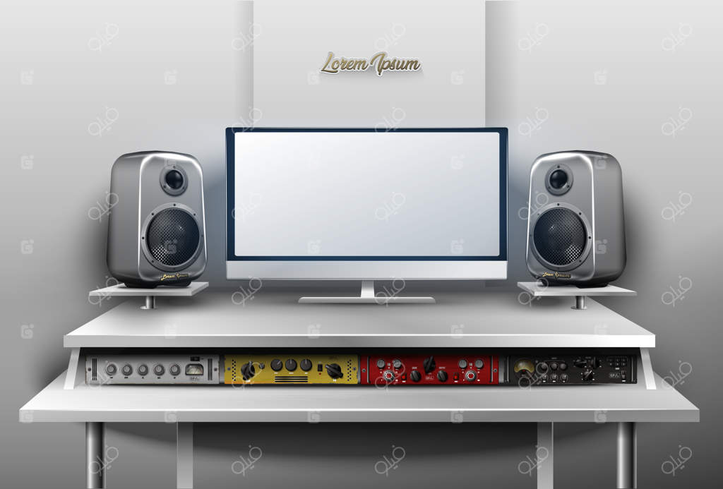 استودیوی ضبط حرفه‌ای و واقعی.