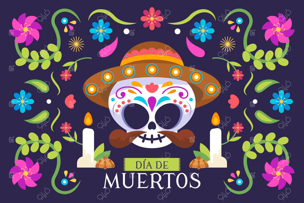 پس‌زمینه روز مردگان با طراحی تخت