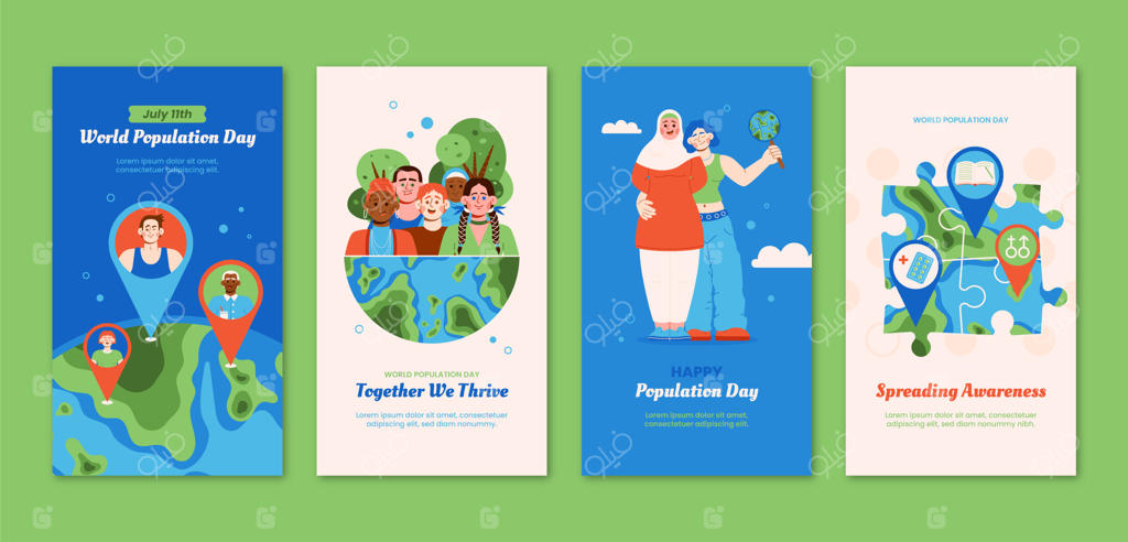مجموعه استوری‌های اینستاگرام برای روز جهانی جمعیت