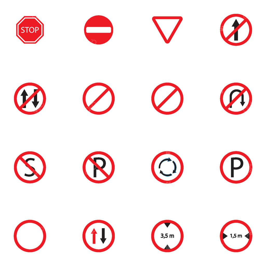 آیکون برداری علائم جاده‌ای