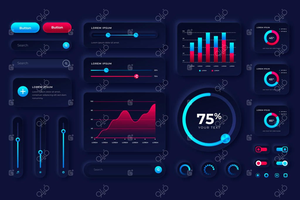 مجموعه کیت رابط کاربری گرادینت