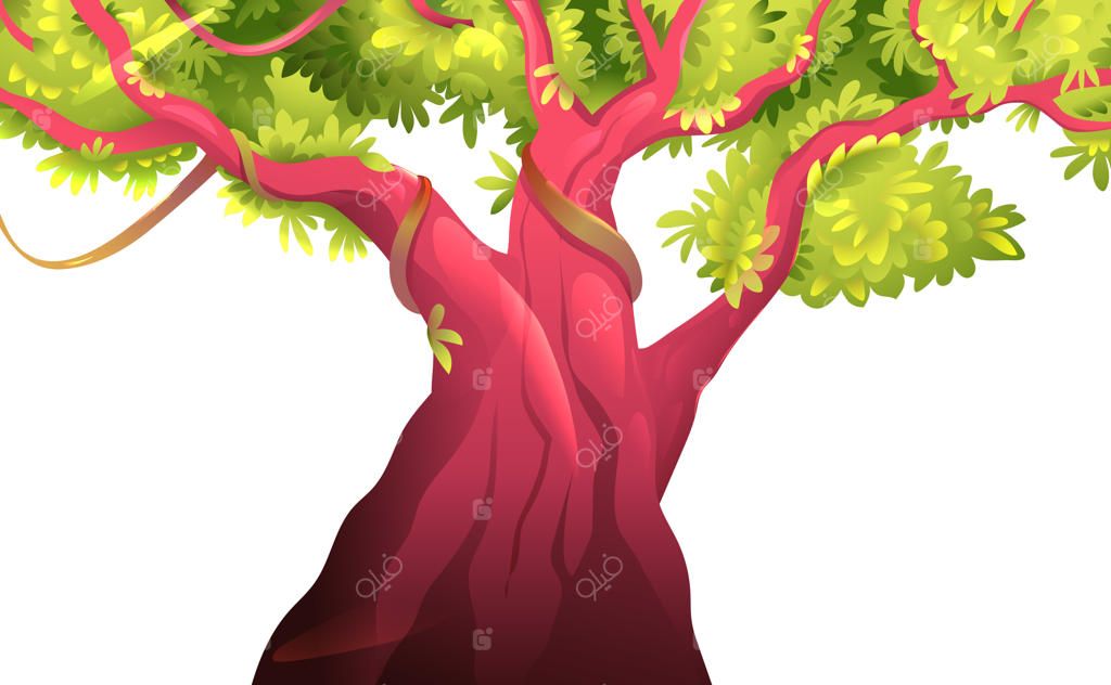 پس‌زمینه کلیپ‌آرت طبیعت با درخت بزرگ و قدیمی جدا شده