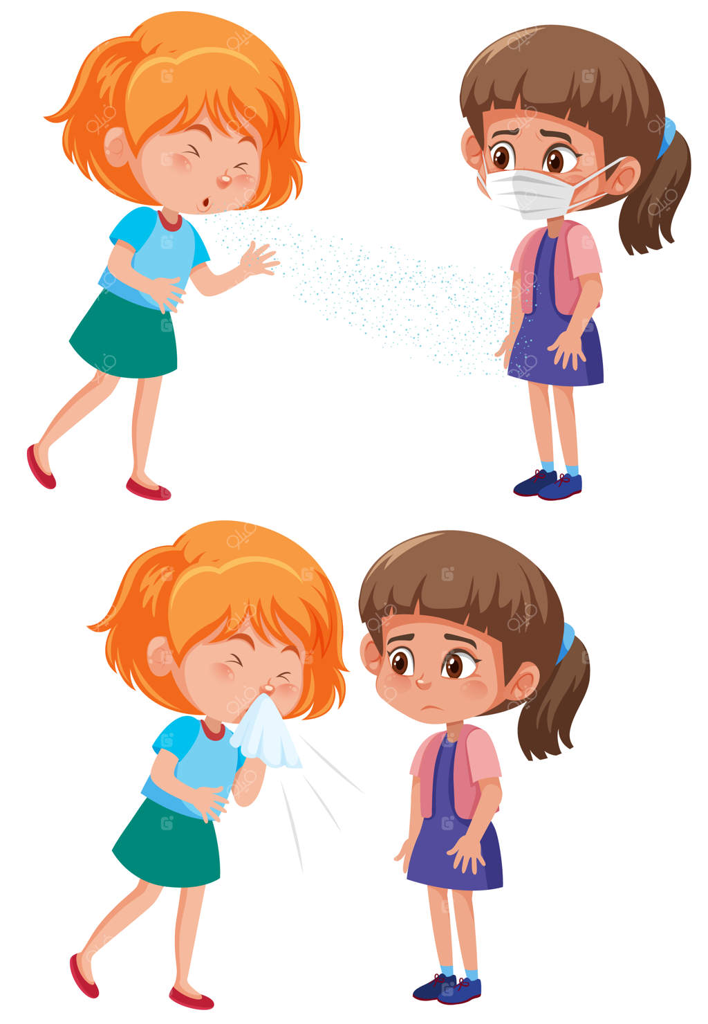 دختری که با سرفه پخش می‌شود