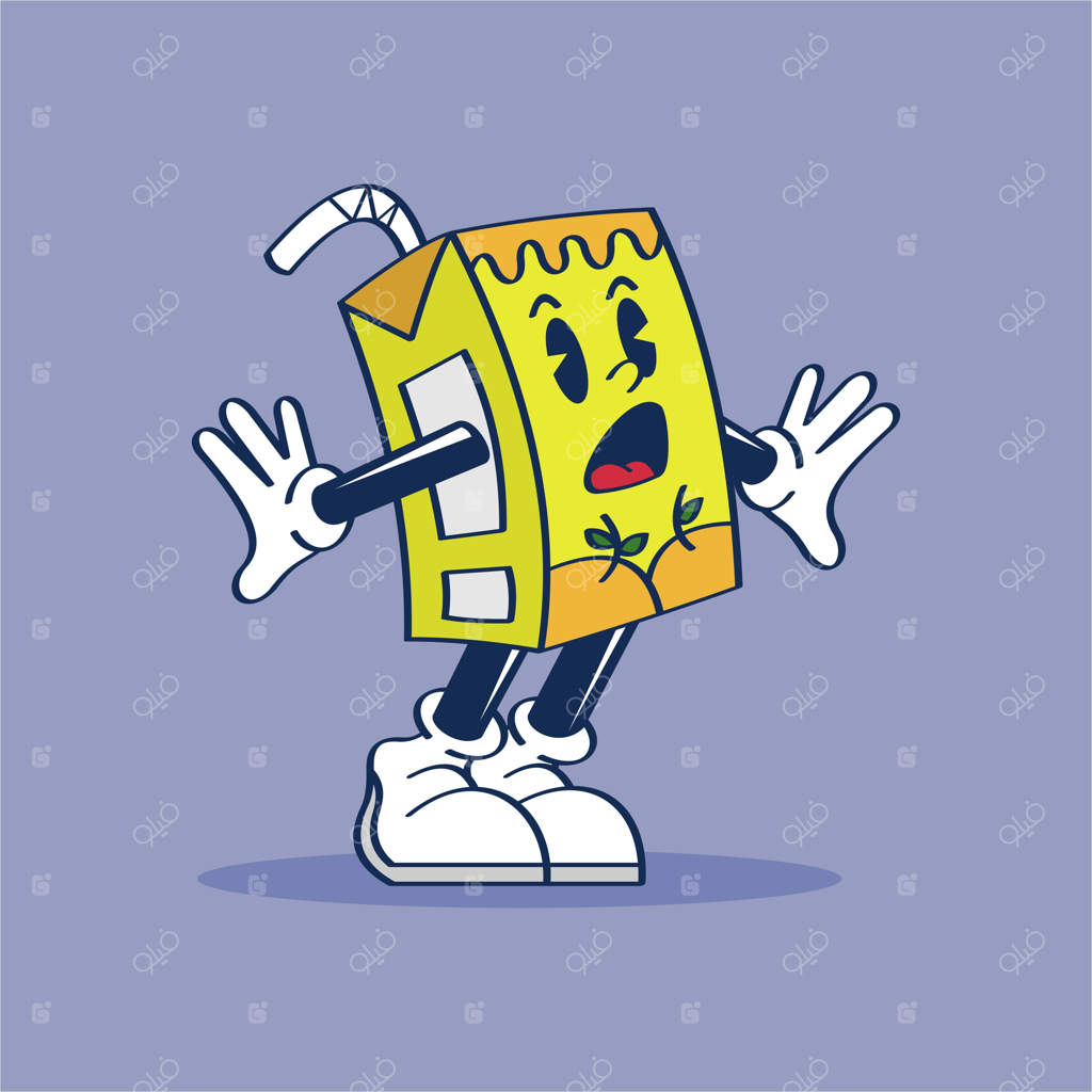 شخصیت کارتونی با صورتی روی صورتش نمایش داده می‌شود.