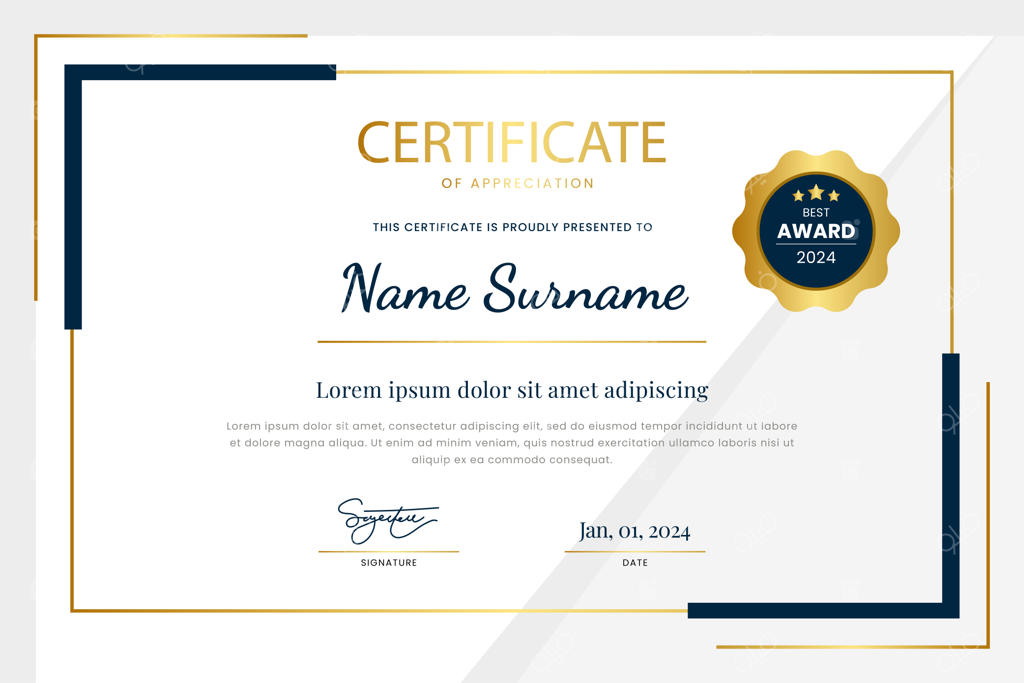 طراحی قالب گواهینامه شیک