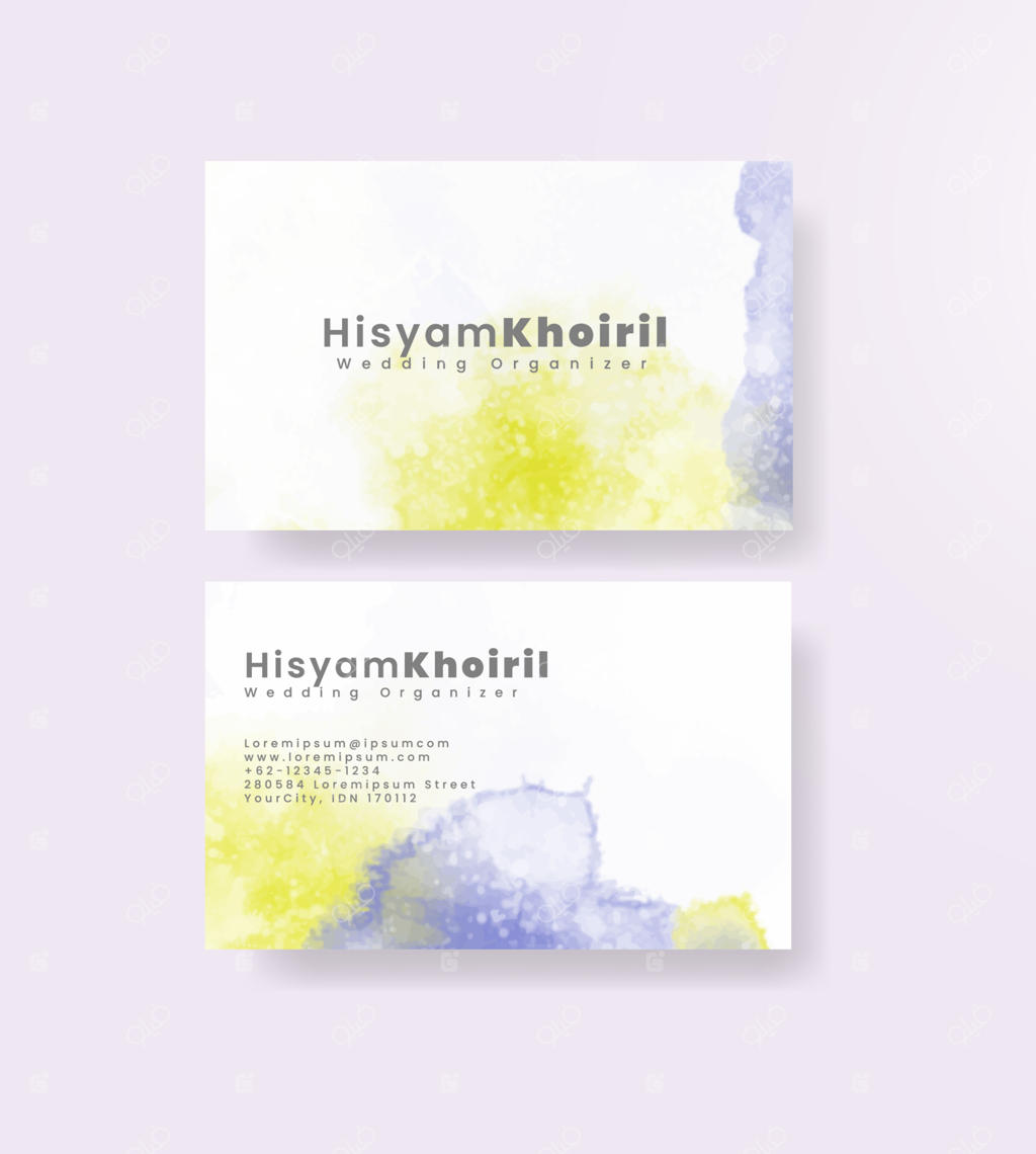 قالب کارت ویزیت زیبا با طراحی آبرنگی
