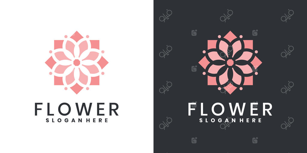 طراحی لوگو گل نیلوفر آبی.